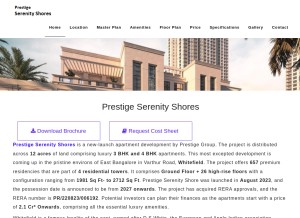 How prestigeserenityshores.org.in looks like on a tablet such as an iPad.