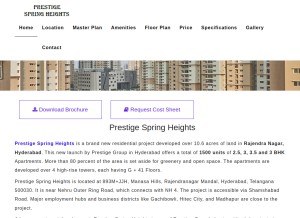 How prestigespringheights.live looks like on a tablet such as an iPad.