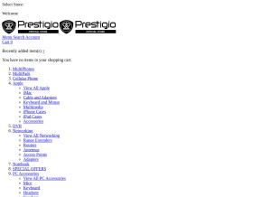 How prestigioplaza.com looks like on a tablet such as an iPad.