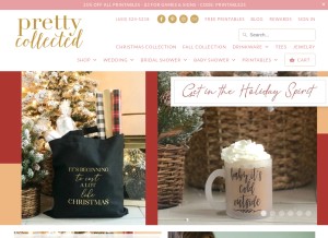 How prettycollected.com looks like on a tablet such as an iPad.