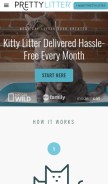 How prettylittercats.com looks like on a mobile device such as an iPhone.