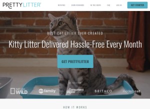 How prettylittercats.com looks like on a tablet such as an iPad.