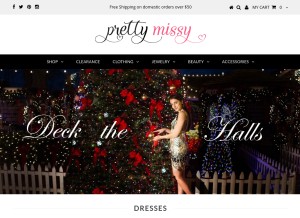 How prettymissy.com looks like on a tablet such as an iPad.