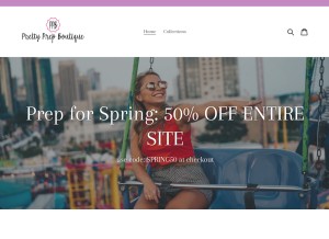 How prettyprepboutique.com looks like on a tablet such as an iPad.