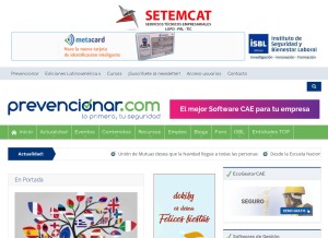 How prevencionar.com looks like on a tablet such as an iPad.