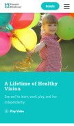 How preventblindness.org looks like on a mobile device such as an iPhone.