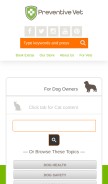 How preventivevet.com looks like on a mobile device such as an iPhone.