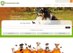 How preventivevet.com looks like on a tablet such as an iPad.
