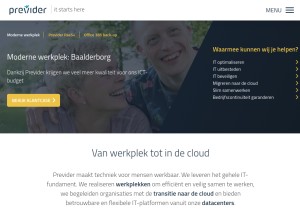 How previder.nl looks like on a tablet such as an iPad.