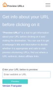 How preview-urls.com looks like on a mobile device such as an iPhone.