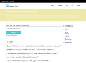 How previewof.site looks like on a tablet such as an iPad.