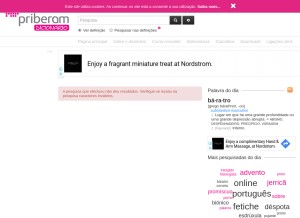 How priberam.org looks like on a tablet such as an iPad.