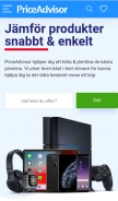 How priceadvisor.se looks like on a mobile device such as an iPhone.