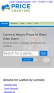 How pricecharting.com looks like on a mobile device such as an iPhone.