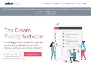 How priceedge.eu looks like on a tablet such as an iPad.