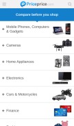 How priceprice.com looks like on a mobile device such as an iPhone.