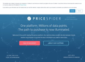 How pricespider.com looks like on a tablet such as an iPad.