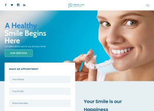 How primecuredental.ae looks like on a tablet such as an iPad.