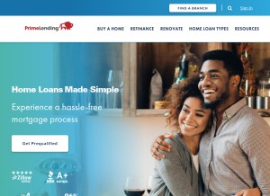 How primelending.com looks like on a tablet such as an iPad.
