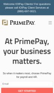 How primepay.com looks like on a mobile device such as an iPhone.