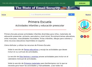 How primeraescuela.com looks like on a tablet such as an iPad.