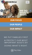 How primerica.com looks like on a mobile device such as an iPhone.