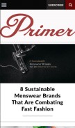 How primermagazine.com looks like on a mobile device such as an iPhone.