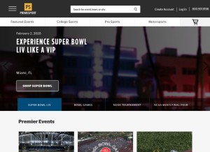 How primesport.com looks like on a tablet such as an iPad.