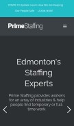 How primestaffing.ca looks like on a mobile device such as an iPhone.