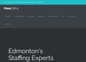 How primestaffing.ca looks like on a tablet such as an iPad.
