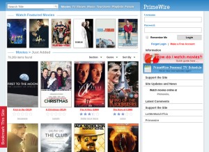 How primewire.ink looks like on a tablet such as an iPad.