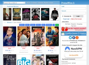 How primewire.li looks like on a tablet such as an iPad.