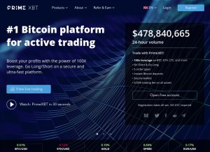 How primexbt.com looks like on a tablet such as an iPad.