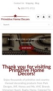 How primitivehomedecors.com looks like on a mobile device such as an iPhone.