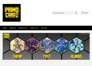 How primocardz.com looks like on a tablet such as an iPad.