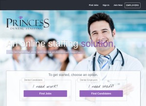 How princessdentalstaffing.com looks like on a tablet such as an iPad.