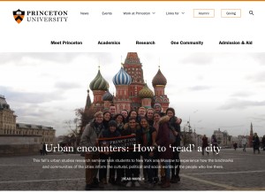 How princeton.edu looks like on a tablet such as an iPad.