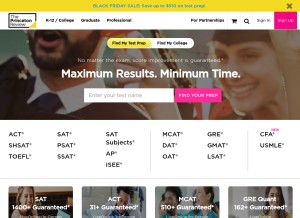How princetonreview.com looks like on a tablet such as an iPad.