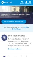 How principal.com looks like on a mobile device such as an iPhone.