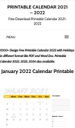 How printablecalendars2021.com looks like on a mobile device such as an iPhone.