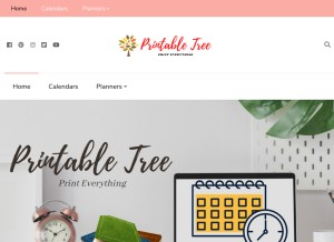 How printabletree.com looks like on a tablet such as an iPad.