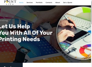 How printanysign.ca looks like on a tablet such as an iPad.