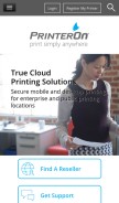 How printeron.net looks like on a mobile device such as an iPhone.