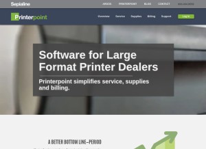 How printerpoint.com looks like on a tablet such as an iPad.