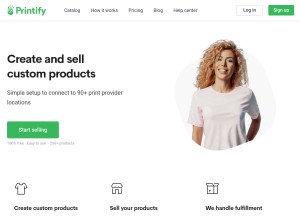 How printify.com looks like on a tablet such as an iPad.