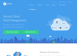 How printix.net looks like on a tablet such as an iPad.