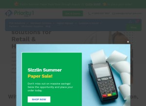 How priority1-pos.com looks like on a tablet such as an iPad.