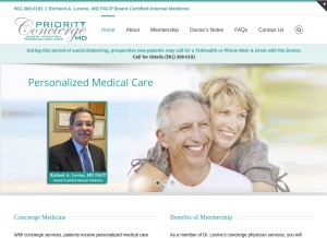 How priorityconciergemd.com looks like on a tablet such as an iPad.