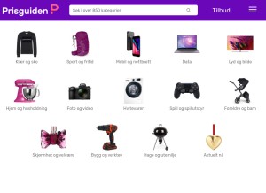 How prisguiden.no looks like on a tablet such as an iPad.