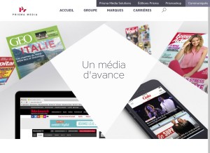 How prismamedia.com looks like on a tablet such as an iPad.